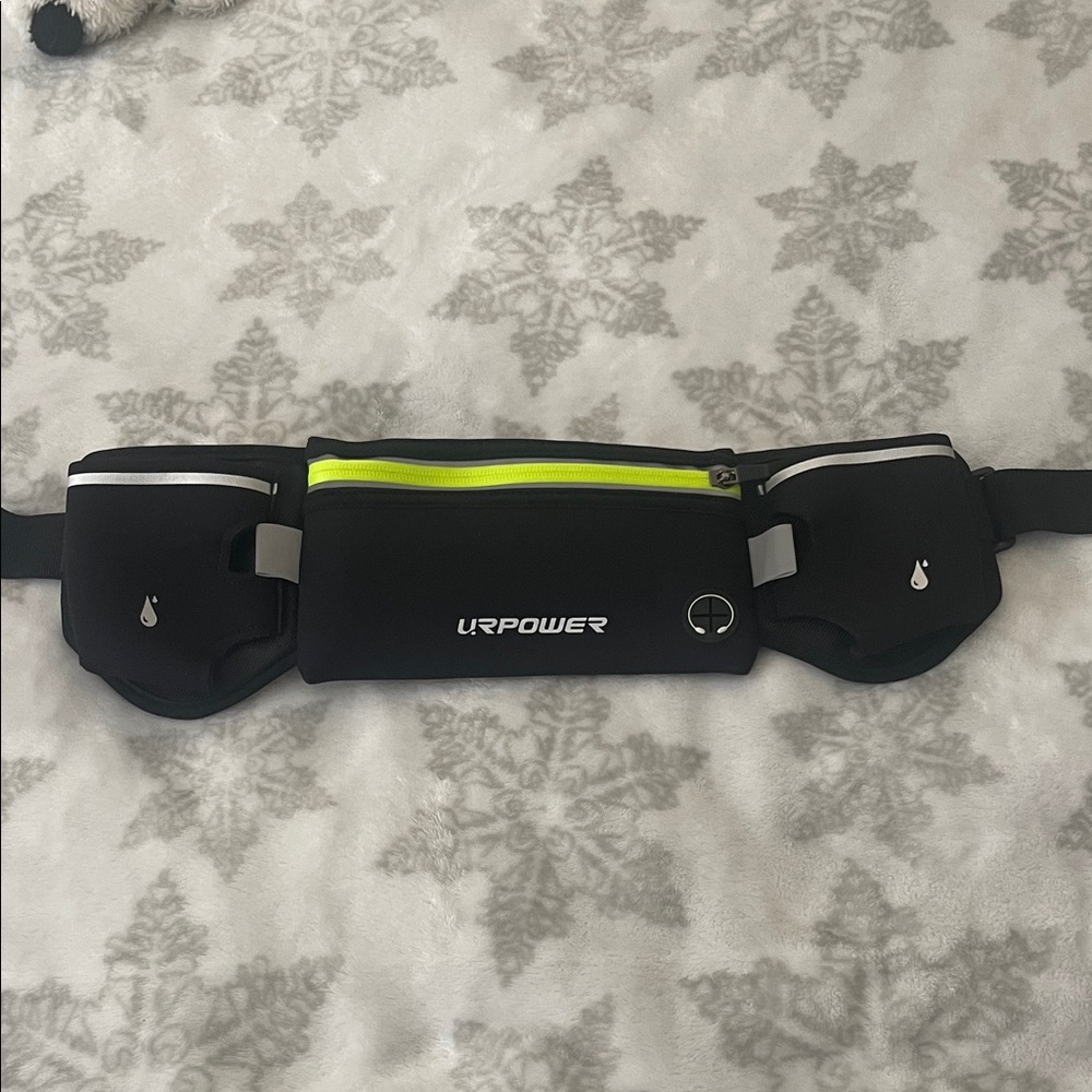 URPOWER Black Running Belt with Neon Accents